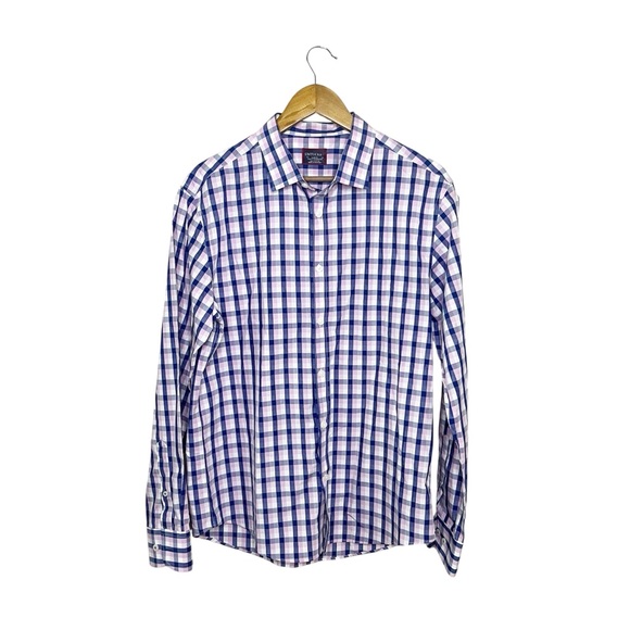 UNTUCKit Other - Untuckit Men's Blue White Pink Madras Checkered Shirt L Slim Fit 100% Cotton